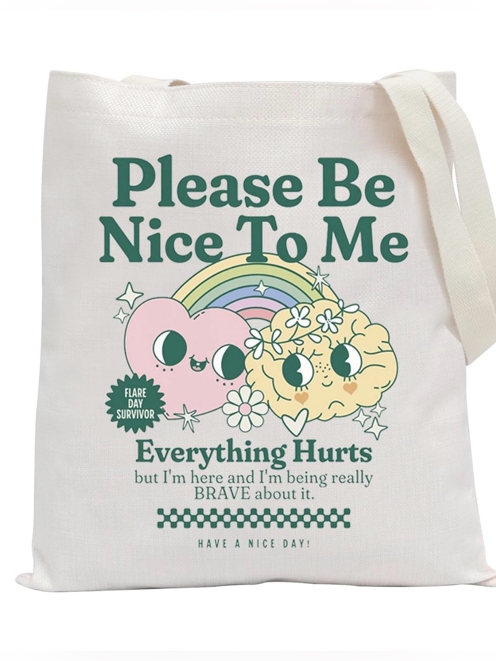 Chronic illness canvas tote bag SPOONIE handbag Autoimmune Disease GIFT IDEA
